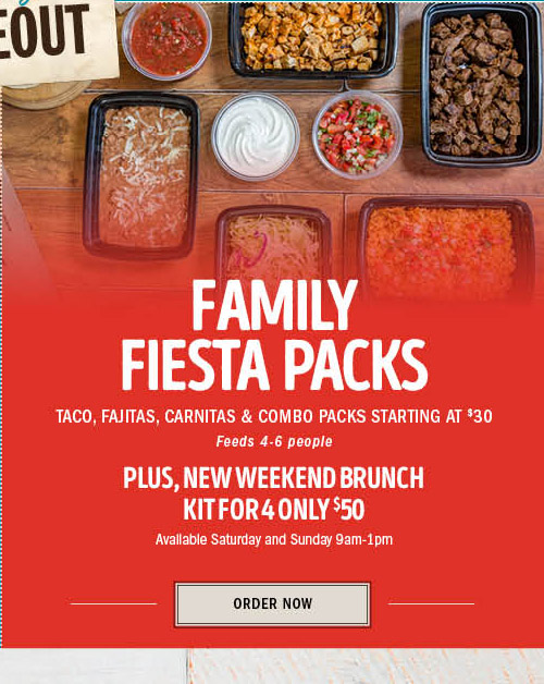 Order Online Now for Family Fiesta Packs